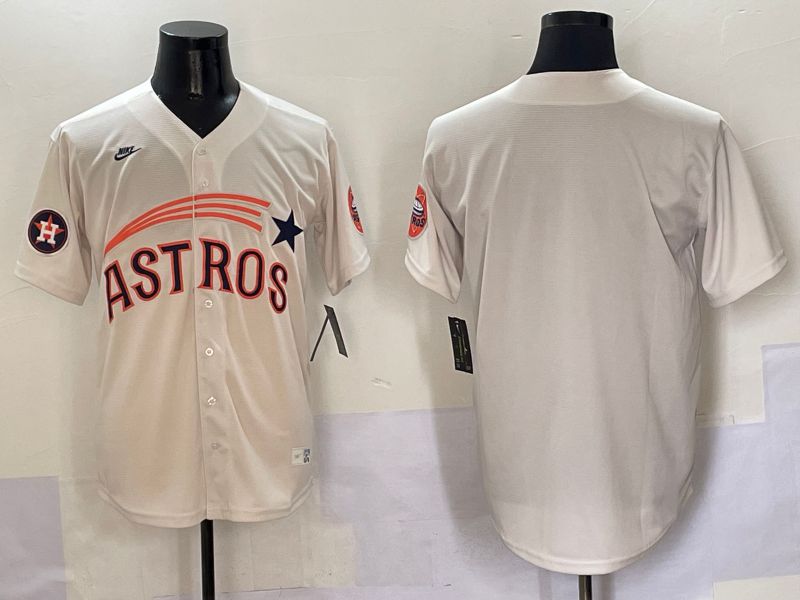 Men Houston Astros Blank Cream Five generations Joint Name 2025 Nike MLB Jersey style 3